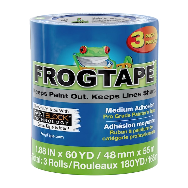 Frog Tape FrogTape CP 130 Painter's Tape, Pro Grade, Blue, 5.4 mils, 1.8in x 60yd 48mm x 55m, 3PK CP 130 BLU - main